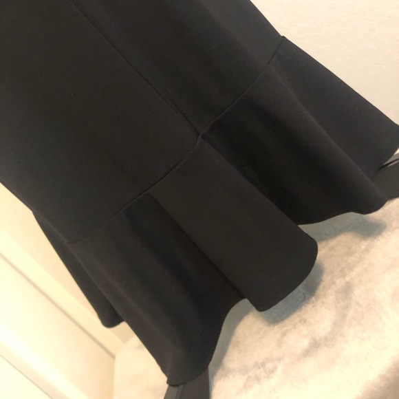 Fitted Black Dress with Ruffle Bottom - Picture 2 of 7